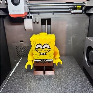 3D Printed Lego Yellow and Brown Art Print